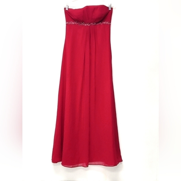 Bill Levkoff red back out strapless dress Size: 6.… - Picture 1 of 5